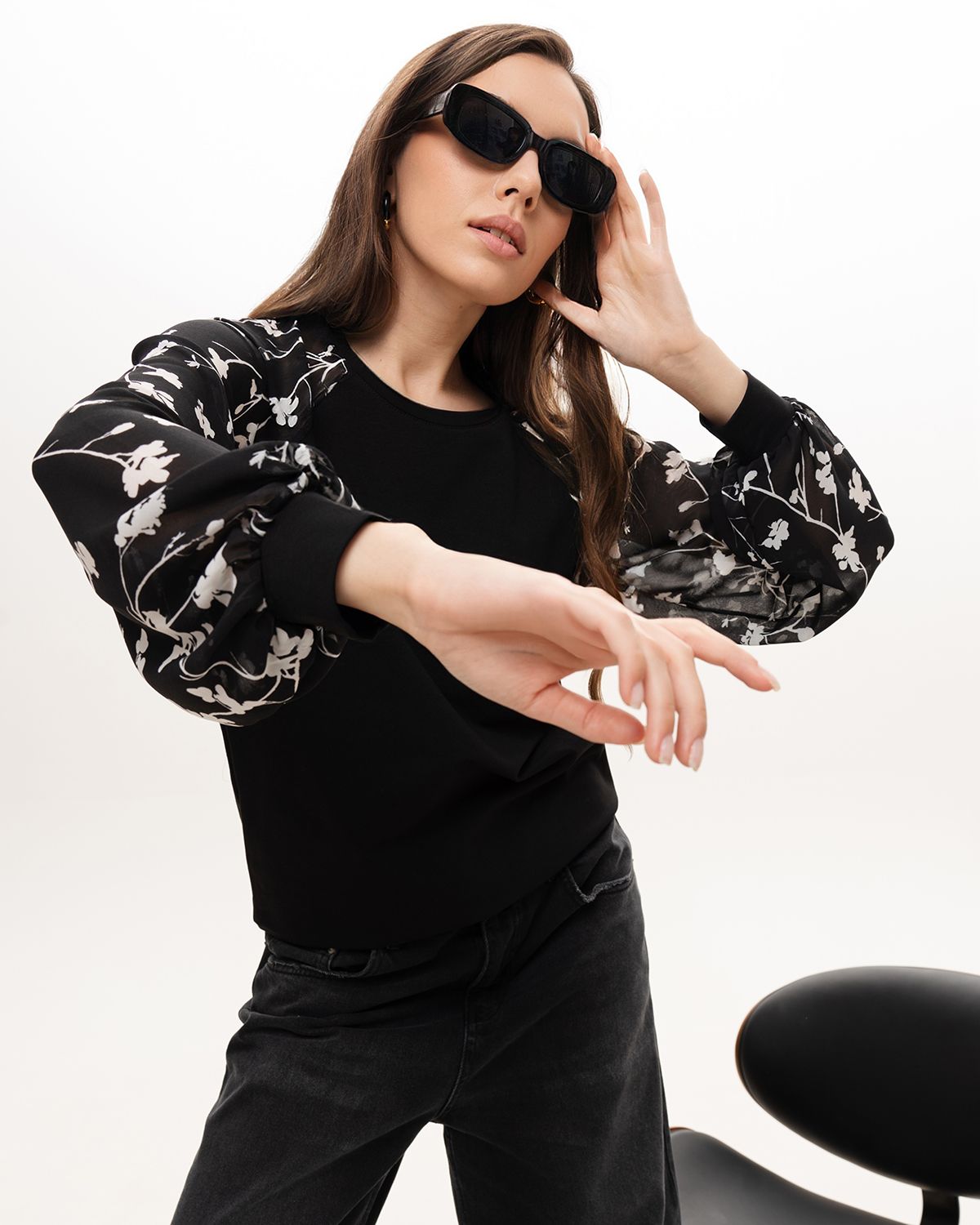 
Свитшот с шифоновым рукавом "реглан" 71.6.21